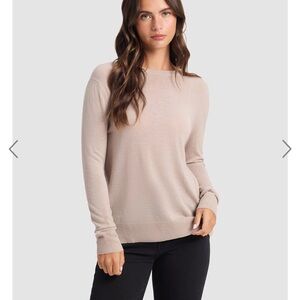 EUC Cozy Earth Women's AirKnit Crewneck Sweater Mercerized Wool Small Taupe